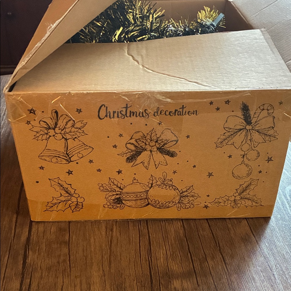 Festive Tabletop Christmas Tree Set - Black, Gold, Silver, and Brown